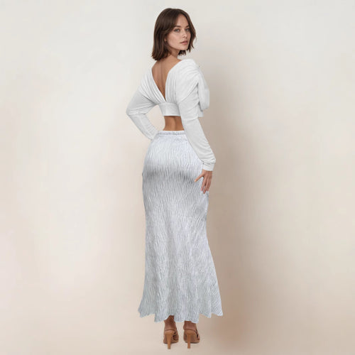 Casual Figure-flattering Solid-color Long Skirt